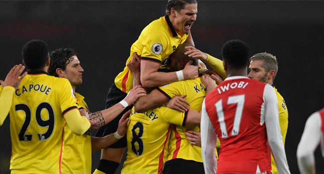 Arsenal Crash At Home To Watford, As Chelsea Draw At Anfield