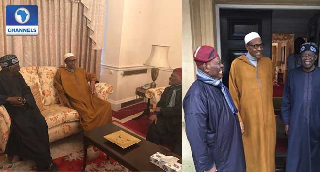 PICTURES: Buhari Hosts Tinubu, Akande In London