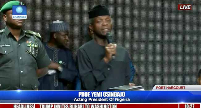 Osinbajo Calls On Niger Delta Youths To Shun Violence Channels Television Osinbajo Calls On Niger Delta Youths To Shun Violence Channels Television