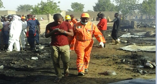 Nema Official at the scene of the blast