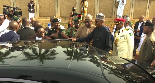 Buhari received by Vice President, Yemi Osinbajo in Abuja