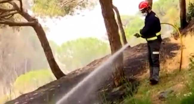 Fire Threatens Natural Reserve In Southern Spain