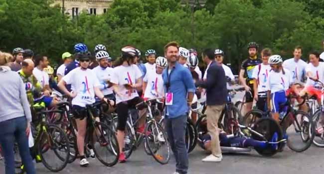Cyclists Hit Paris Streets As Part Of Olympic Day