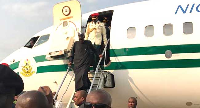 BREAKING: President Buhari Arrives In Bauchi