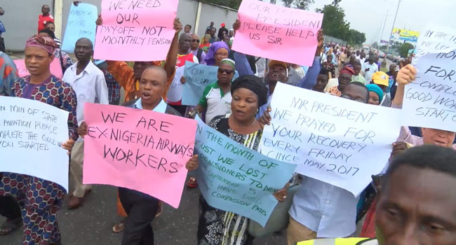 Former Nigerian Airways Workers Protest In Lagos, Kano