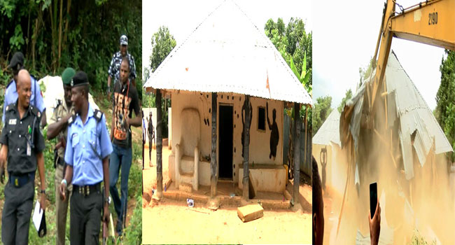 Police Demolish Shrines In Ikorodu
