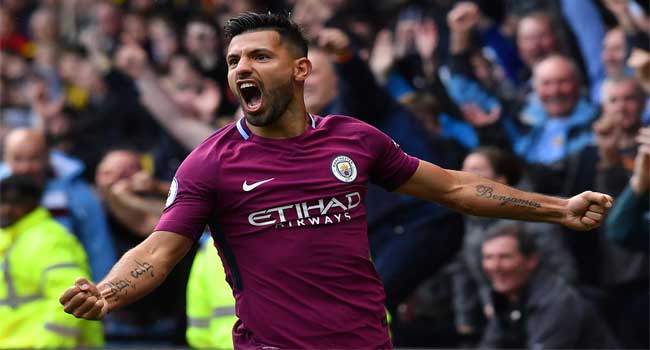 Aguero Scores Club Record 178th Man City Goal