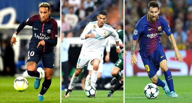 Neymar, Ronaldo, Messi On FIFA Best Player Shortlist - Sports - Nigeria