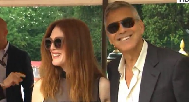 George Clooney, Julianne Moore, Matt Damon Arrive In Venice