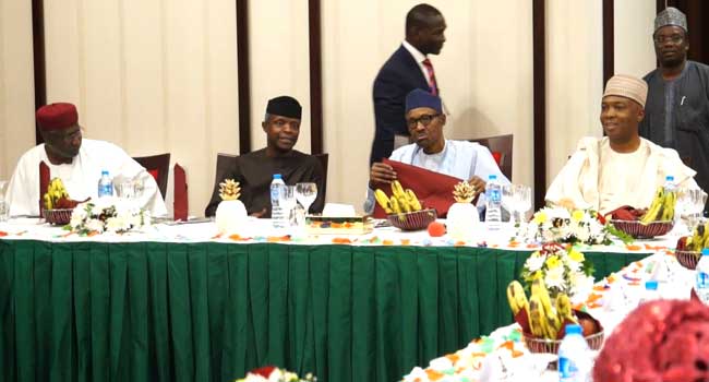 National Assembly Leaders In Aso Villa For Dinner With Buhari