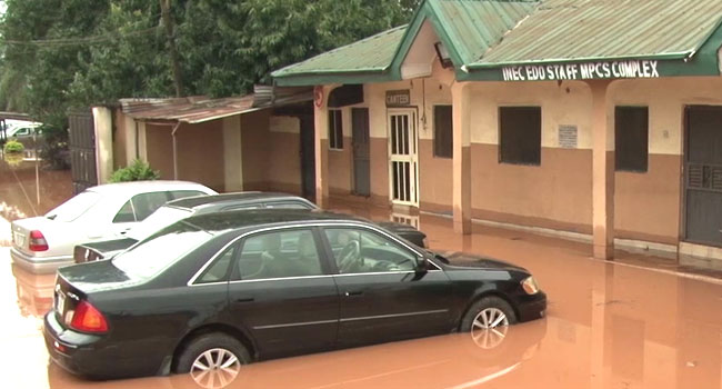 Flood Hits INEC HQ In Edo, Destroys Properties