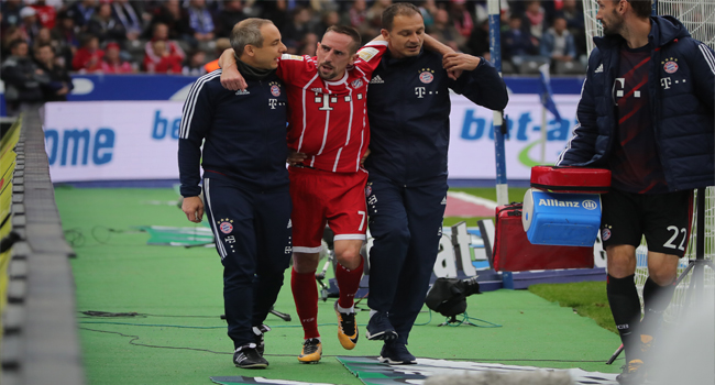 Ribery Out For ‘Weeks’ With Torn Knee Ligament
