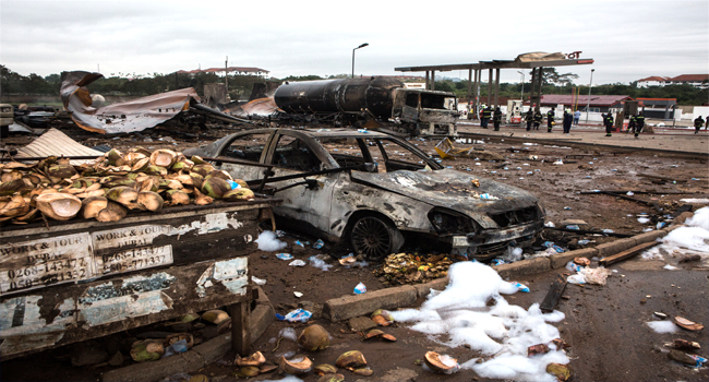 UPDATED: Anger In Ghana After Four Die In Fuel Station Fire, Blasts