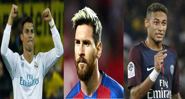 Ronaldo, Messi, Neymar Top Ballon d'Or Nominees