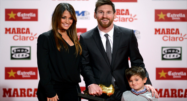 PHOTOS: Messi Celebrates Golden Shoe Award With His Family