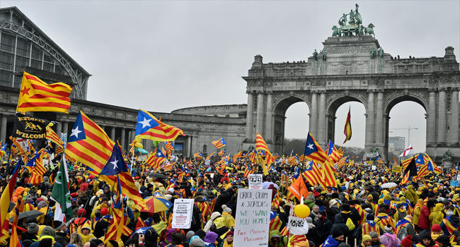 45,000 Pro-Catalan Protest In Brussel