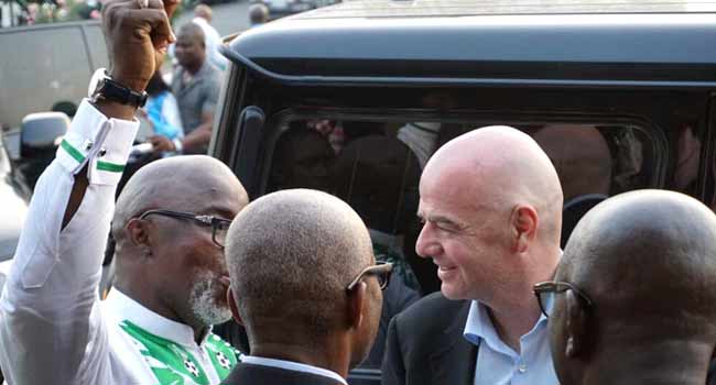 FIFA President Infantino Arrives In Lagos