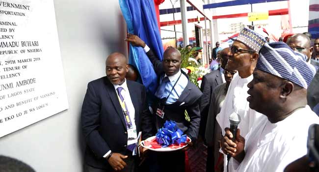 Buhari Visits Lagos, Inaugurates Ikeja Bus Terminal