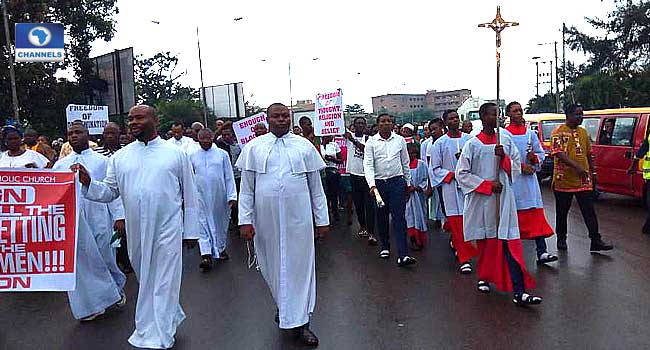 Catholic protest 2 Catholics Hold Peaceful Protest Nationwide • Channels Television