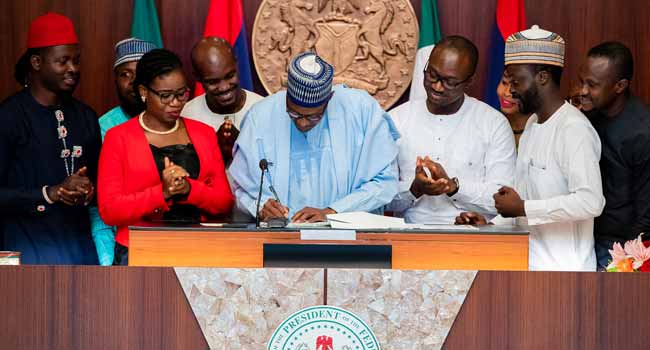 not too young to run bill President Buhari Signs 'Not Too Young To Run' Bill • Channels Television