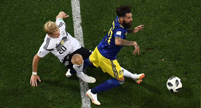 German Vs Sweden World Cup 2018 Julian Brandt and Jimmy Durmaz Sweden Hit Out At Germans For 'Rubbing It In' With Celebrations • Channels Television