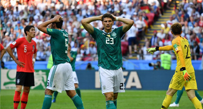 Germany eliminated From Russia 2018 Mario Gomez and Hummels Germany 'Deserve' To Crash Out Of World Cup, Says Loew • Channels Television
