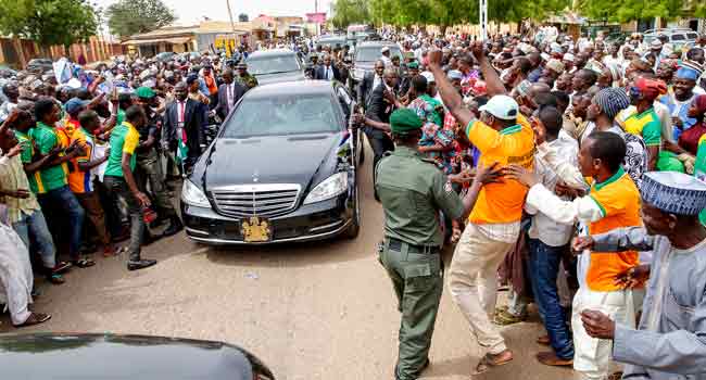 Supporters Storm Streets As Buhari Visits Katsina