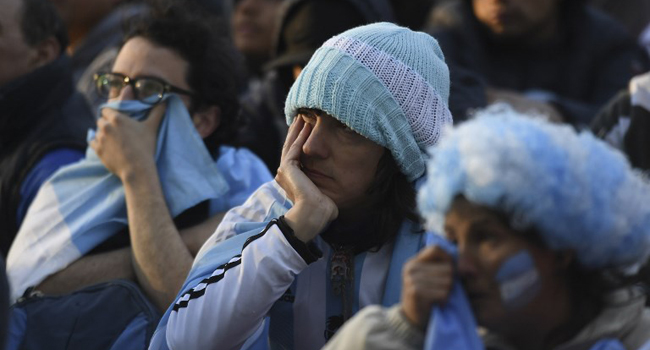 Sad Argentina Fans After Croatia Loss Catastrophe! Argentina Press Wails At World Cup 'Disaster' • Channels Television