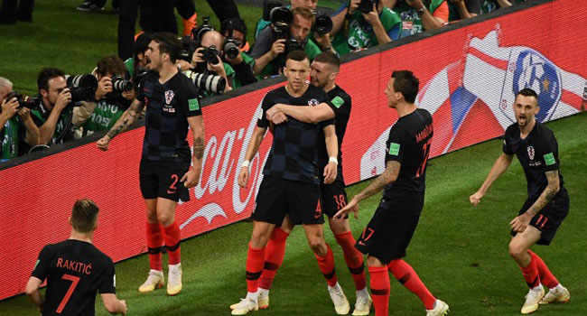 Croatia Vs England 2018 World Cup Ivan Perisic Celebrates with teammates [UPDATED] Croatia Dash England's Hopes To Set Up World Cup Final Clash With France • Channels Television