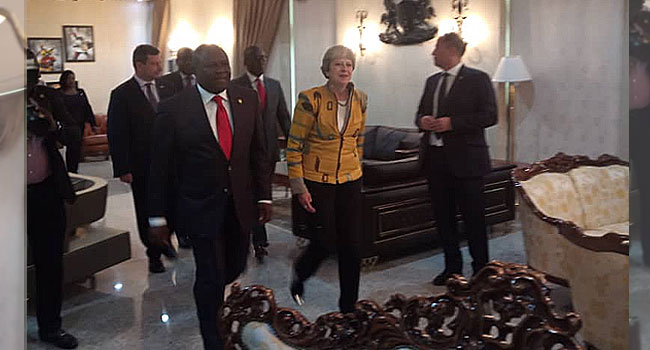 Theresa may and Ambode Theresa May Visits Lagos, Meets With Ambode • Channels Television