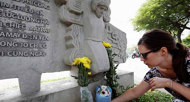 Flowers Placed At Vietnam War Crash Site In Honour Of John McCain