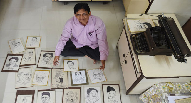 72-Year-Old Indian Artist Draws Portraits With Typewriter