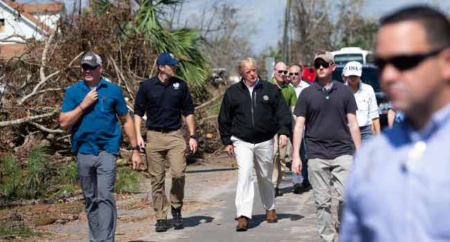 Trump Surveys Hurricane Damage In Florida