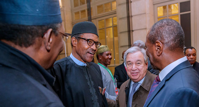 Buhari Attends Dinner For Visiting Heads Of State In Paris