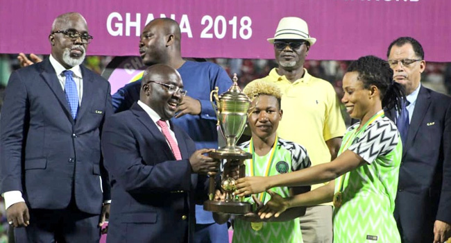 Super Falcons Win AWCON 2 20018 [UPDATED] Nigeria's Super Falcons Defeat South Africa To Win 9th AWCON Title • Channels Television