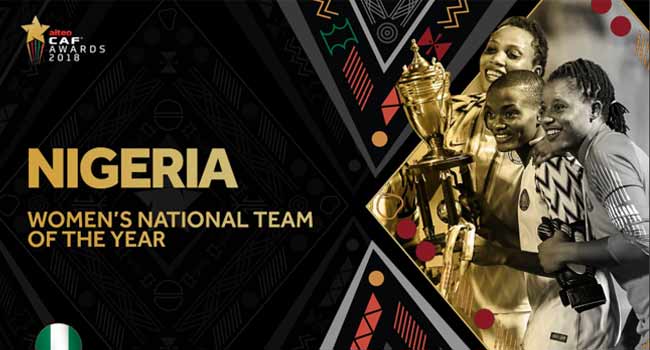 Super Falcons Win 2018 CAF Women Team Of The Year Award