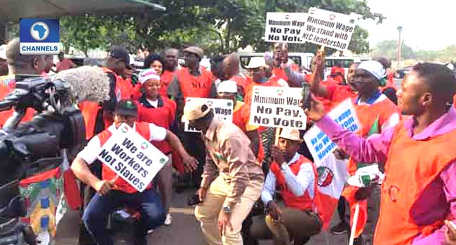 NLC Holds Protest Over New Minimum Wage Across Nigeria