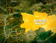 A photo showing the map of Benue, a state in North-Central Nigeria.