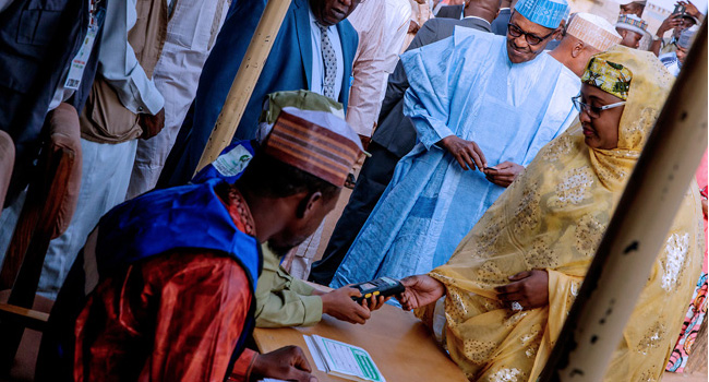 Governorship Election: Buhari, Aisha Vote In Daura [Photos]