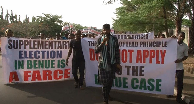 Benue Youths Protest Against Alleged Pressure On INEC To Influence Supplementary Poll