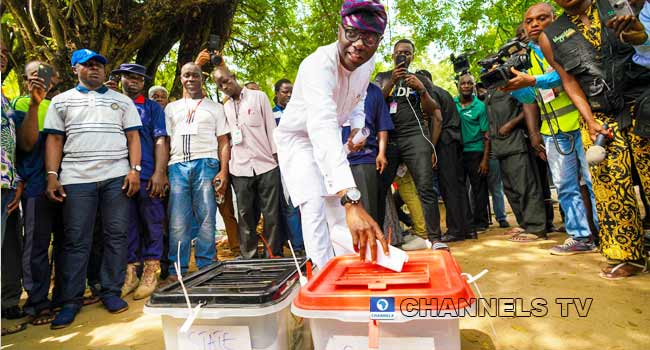 Lagos APC Governorship Candidate, Babajide Sanwo-Olu Votes