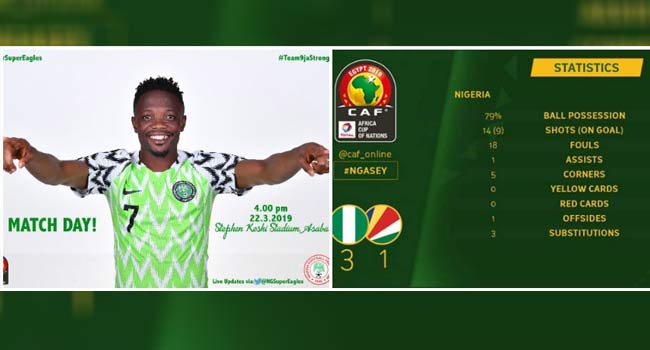 Super Eagles End AFCON Qualifying Campaign With Victory Over Seychelles