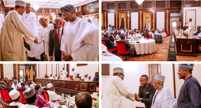 PHOTOS: Buhari Hosts Business Community, APC NWC To Break Of Ramadan Fast