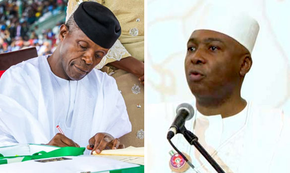 Osinbajo Thanks Saraki For ‘Not Doing Anything Funny’ Before Inauguration