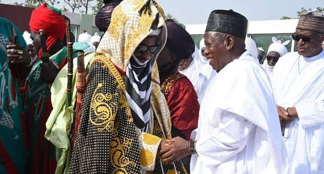 Ganduje, Sanusi Exchange Pleasantries At Eid Praying Ground