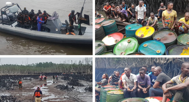 Navy Destroys Illegal Refineries In Warri, Port Harcourt