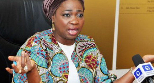 A file photo of Chairman of the Nigerians in Diaspora Commission (NIDCOM), Mrs Abike Dabiri-Erewa.