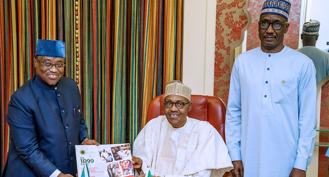 PHOTOS: Buhari Meets Kyari, Baru Behind Closed Doors