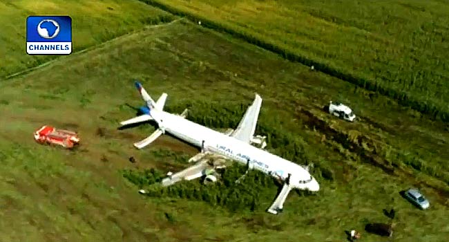 Russian Aircraft With 230 Passengers Makes Emergency Landing In Cornfield