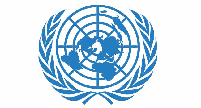 A photo of the United Nations emblem